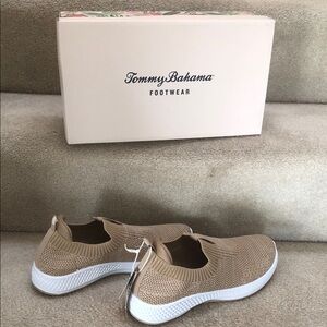 Tommy Bahama Women's Beige Knit Sneakers